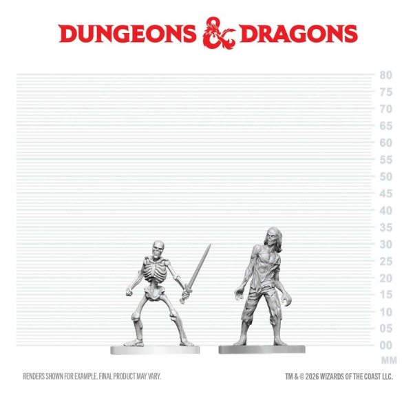 Dungeons & Dragons Nolzur's Marvelous Miniatures Unpainted Miniature Zombie & Skeleton 14 cm 1