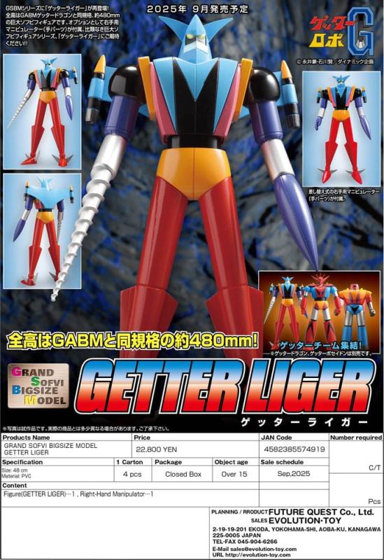 Getter Robo Grand Sofvi Bigsize Model PVC Statue Getter Liger 48 cm 4