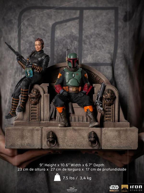 Star Wars The Mandalorian: Boba Fett & Fennec on Throne 1/10 Statue - Iron Studios