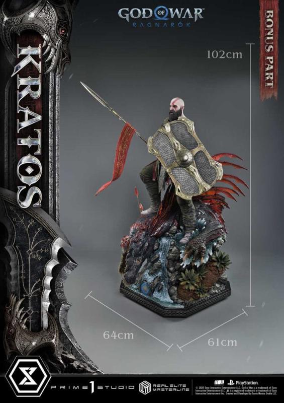 God of War: Ragnarok Real Elite Masterline Series Statue 1/3 Kratos Ultimate Bonus Version 95 cm 4