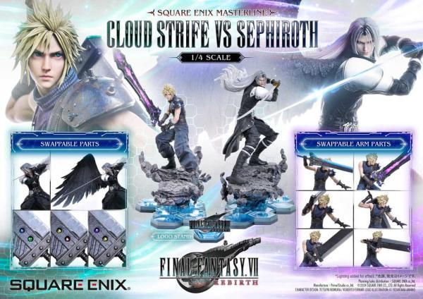 Final Fantasy VII Rebirth Statues 2-Pack 1/4 Cloud Strife vs Sephiroth 69 cm 12