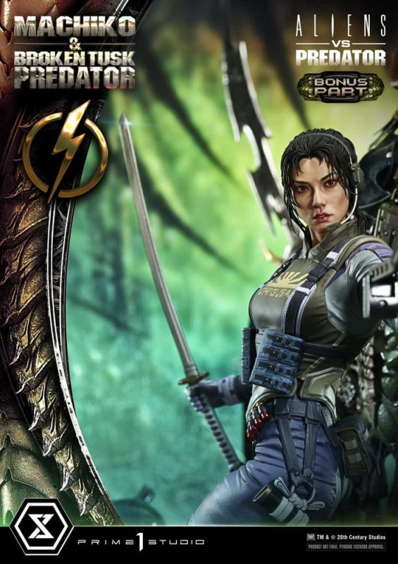 Aliens vs. Predator (Comic) Ultimate Premium Masterline Statue 1/4 Machiko & Broken Tusk Predator DX 6