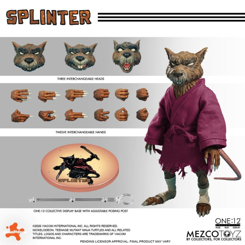 Teenage Mutant Ninja Turtles One:12 Collective Action Figure 1/12 Splinter 17 cm 11