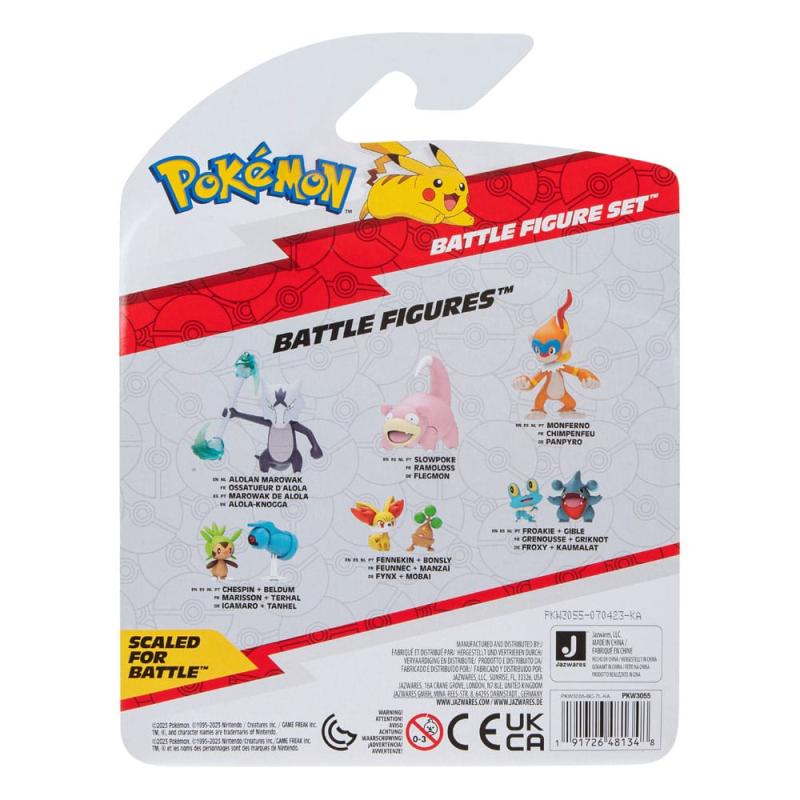 Pokémon Battle Figure Set 3-Pack Morpeko (Full-Belly Mode), Bulbasaur #1, Raboot 5 cm