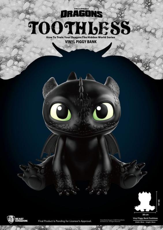 How To Train Your Dragon Piggy Vinyl Bank Toothless 34 cm