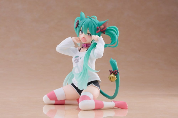 Hatsune Miku PVC Statue Desktop Cute Figure Hatsune Miku Cat Ear T-Shirt Ver. 13 cm 5