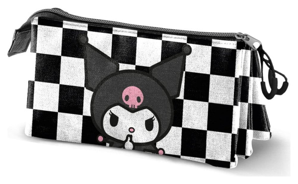 Sanrio Triple Pencil case Kuromi Black & White