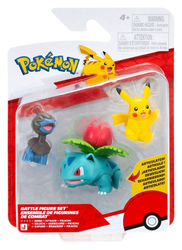 Pokémon Battle Figure Set Action Figures Pikachu, Deino & Ivysaur (3-Pack) 4