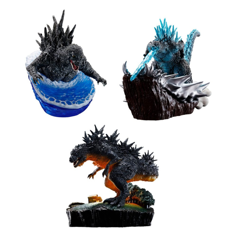 Godzilla Petitrama EX Series Trading Figure 3-Set From Zero To Minus One Set 9 cm