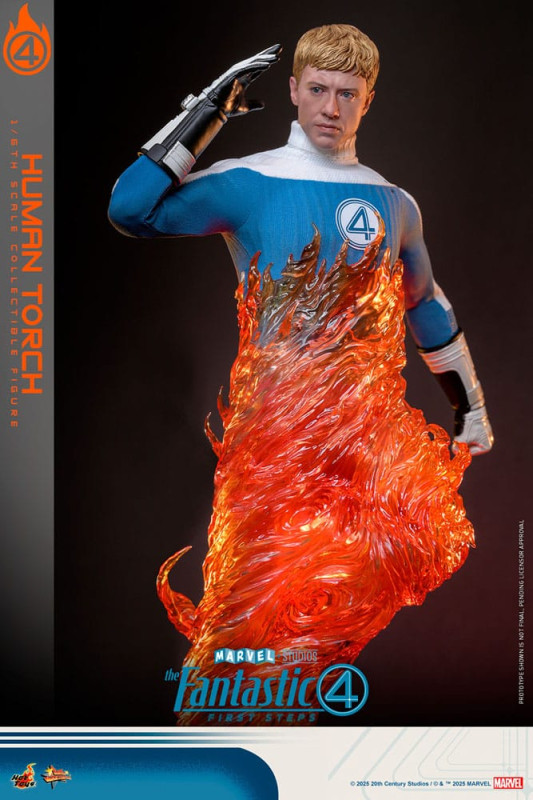 The Fantastic Four: First Steps Movie Masterpiece Action Figure 1/6 Human Torch 30 cm 5