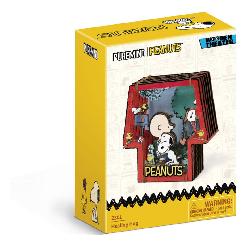 Peanuts Puremind Model Kit Wooden Theater Healing Hug 2