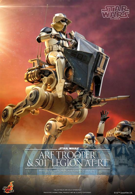 Star Wars The Clone Wars: ARF Trooper & 501st Legion AT-RT 1/6 Action Figure - Hot Toys