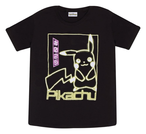 Pokémon T-Shirt Pikachu Neon Black