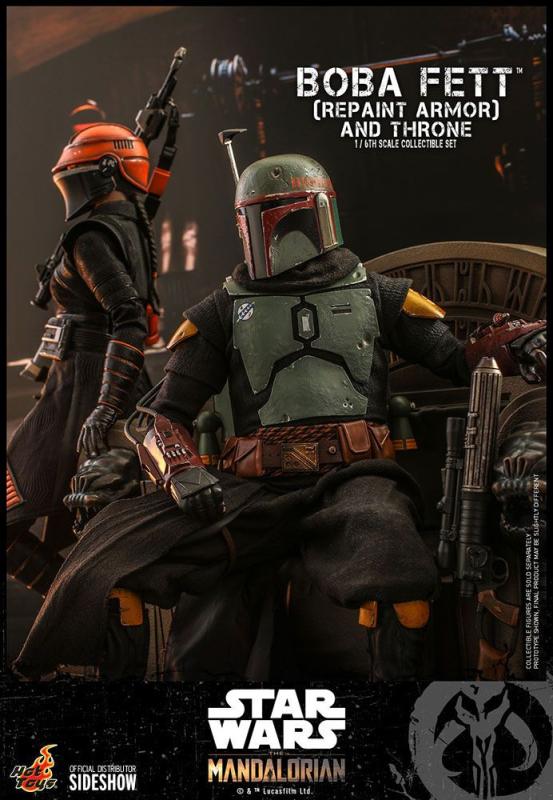 Star Wars The Mandalorian Action Figure 1/6 Boba Fett (Repaint Armor) and Throne 30 cm