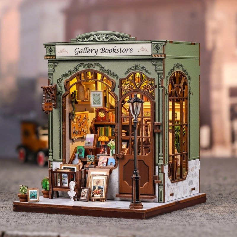Miniature House Model Kit Gallery Bookstore 20 x 16 cm 11