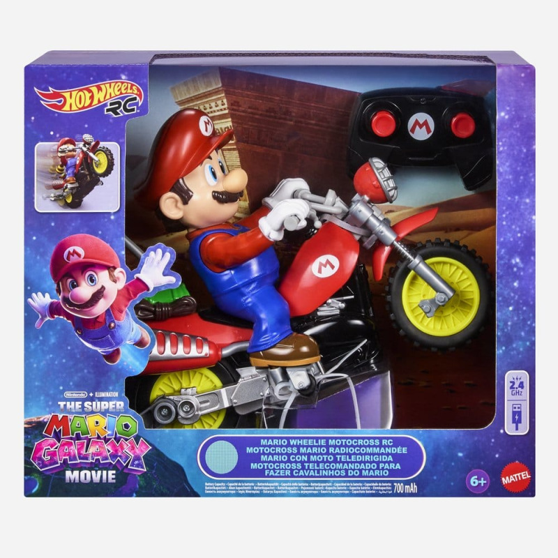 The Super Mario Galaxy Movie Hot Wheels RC Vehicle Mario Wheelie Motocross 9