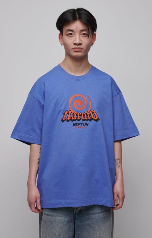 Naruto Shippuden T-Shirt Graphic Blue Size XL