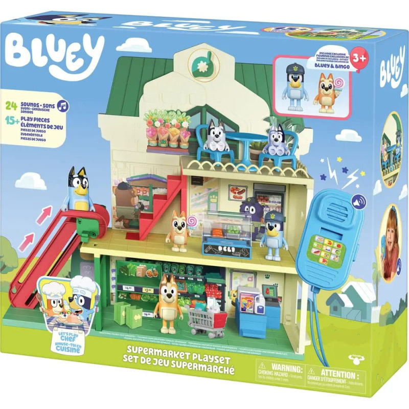 Bluey Mini Figure Playset Bluey Let's Play Chef Supermarket 6