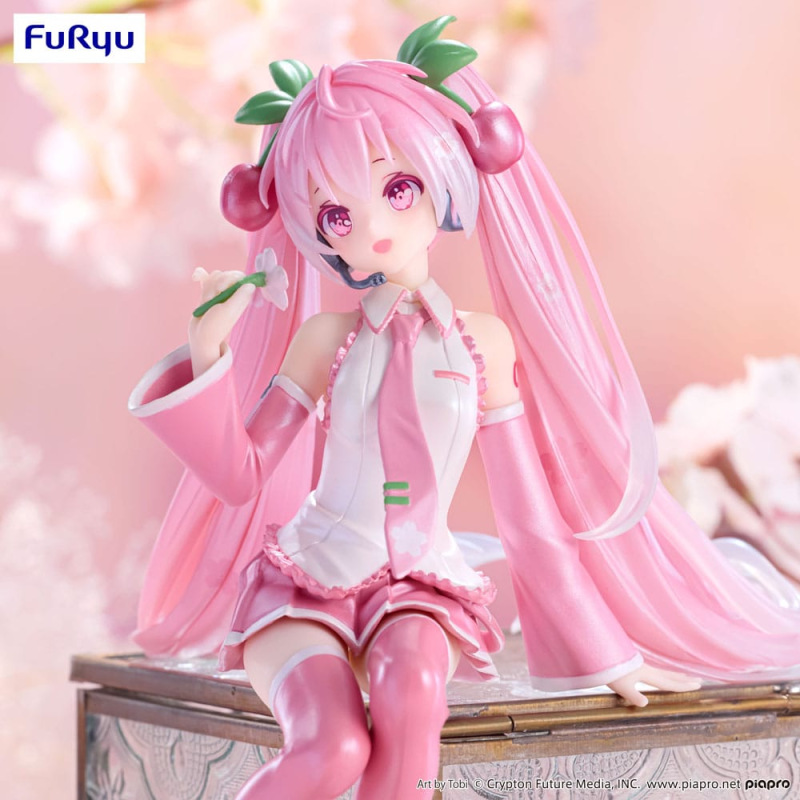 Hatsune Miku Noodle Stopper PVC Statue Sakura Miku 2024 Pearl Color Ver. 15 cm 3