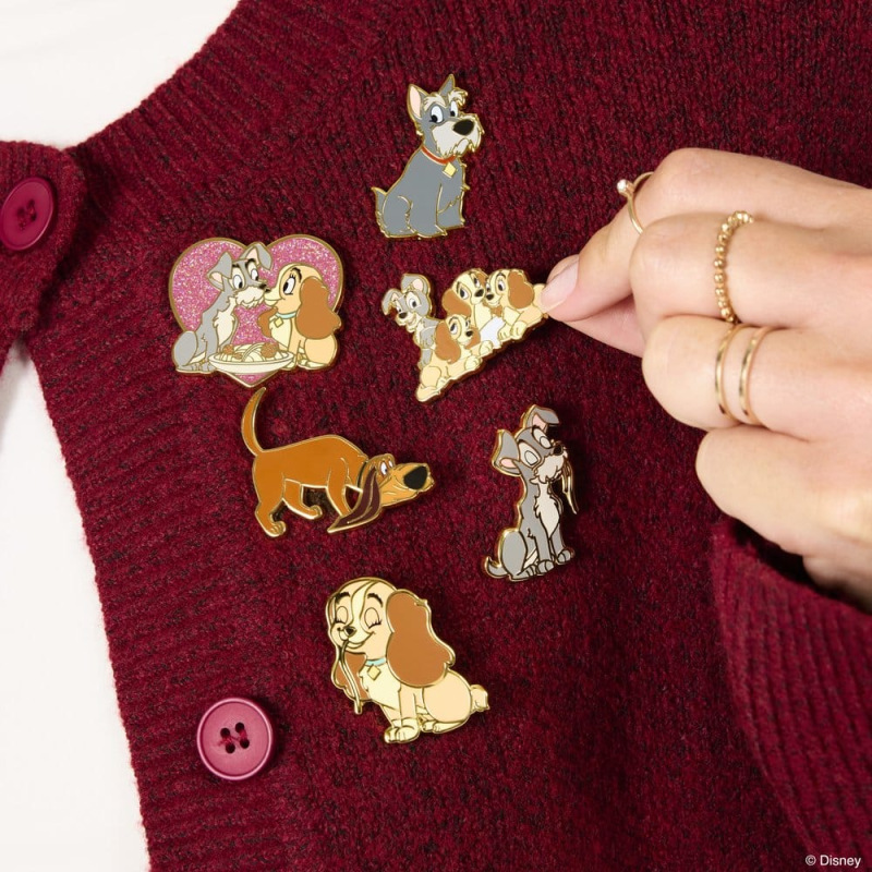 Disney by Loungefly Enamel Pins Lady and the Tramp Blind Display (12) 1