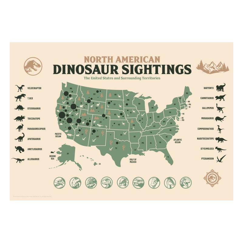 Jurassic World: Dinosaur Sightings Limited Edition 42 x 30 cm Art Print - FaNaTtik