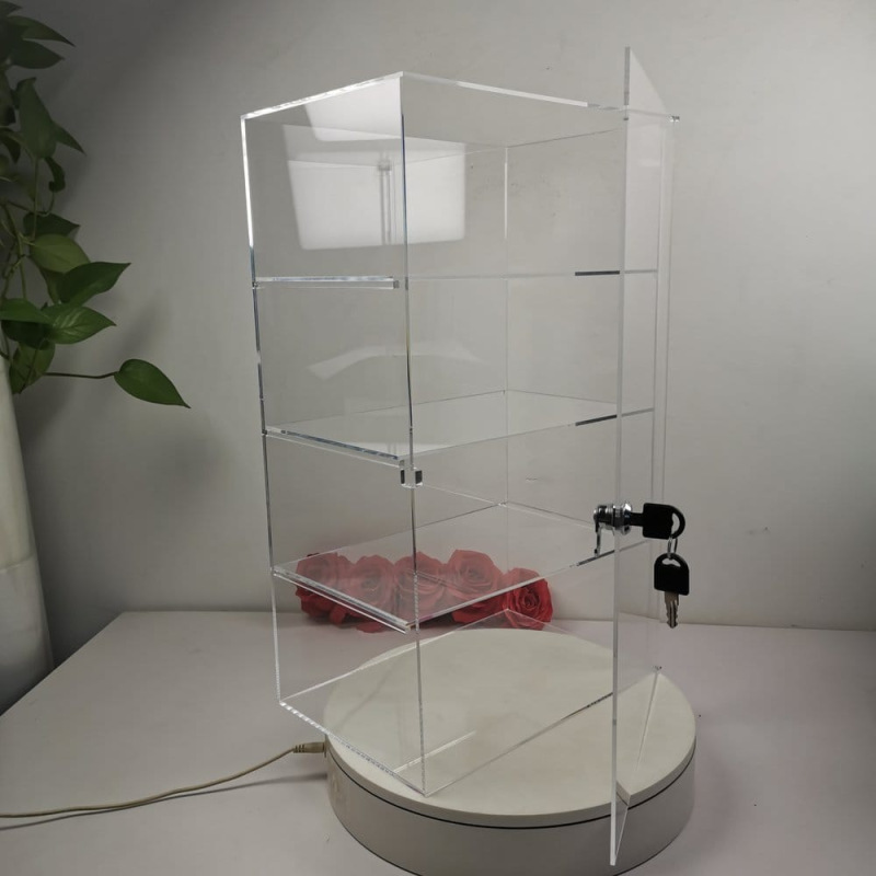 Evoretro 4-Tier Locking Acrylic Tiered Countertop Showcase Display Case 2