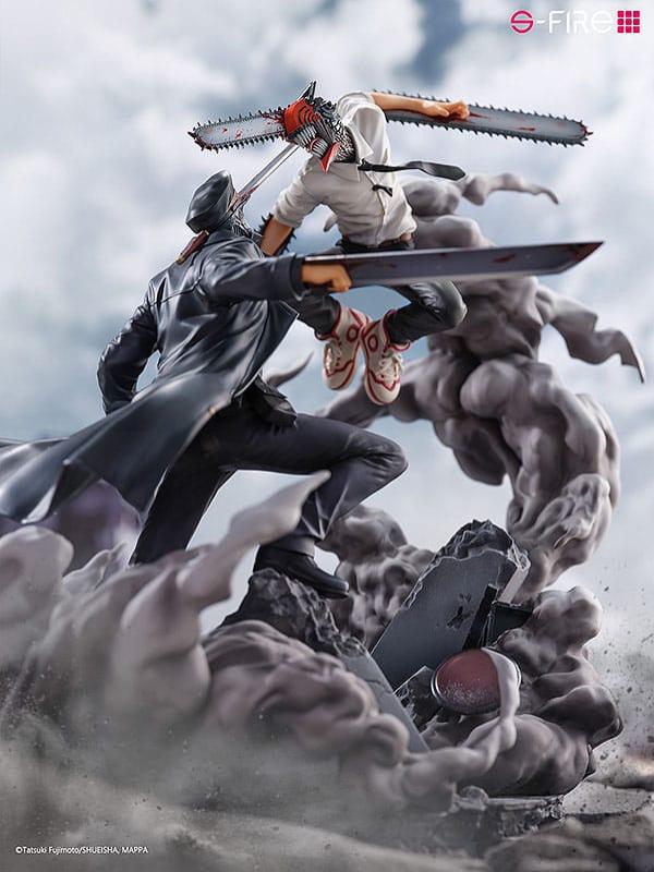 Chainsaw Man Statue Super Situation Figure Chainsaw Man vs. Samurai Sword 26 cm