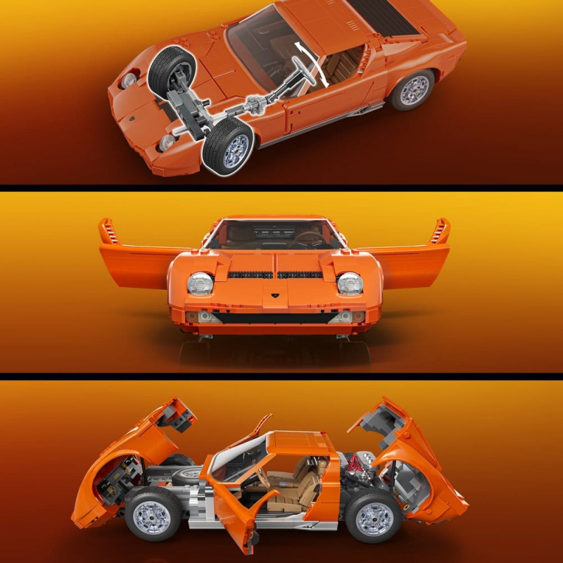 Hot Wheels Premium Mattel Brick Shop Building Set 1/12 Lamborghini Miura P400 SV 5