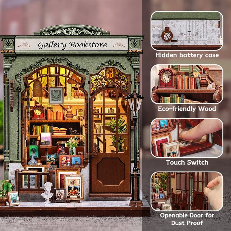 Miniature House Model Kit Gallery Bookstore 20 x 16 cm 4