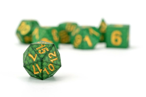 Dragon Storm Sharp Edge Silicone Dice Set Green Dragon Scales (7) 2