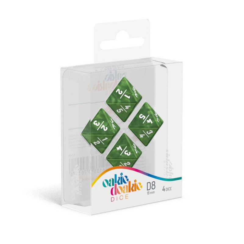 Oakie Doakie Dice D8 Dice 18 mm Goyf Marble - Green (4) 1