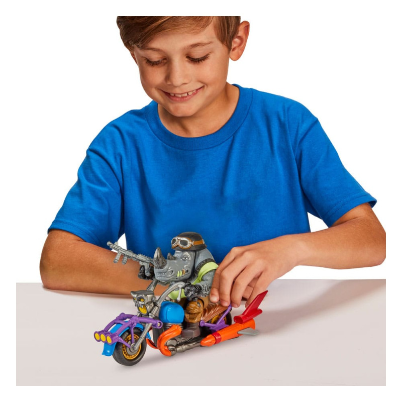 Teenage Mutant Ninja Turtles Action Figure with Vehicle Rocksteady & Chopper 12 cm 4