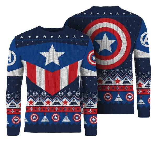Captain America Christmas Sweater Size XS 3