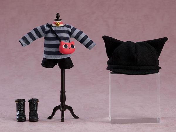 Original Character Parts for Nendoroid Doll Figures Outfit Set: Cat-Themed Outfit (Gray)