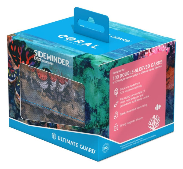 Ultimate Guard Sidewinder 100+ Xenoskin "Coral Places" - Seablue Hush 8