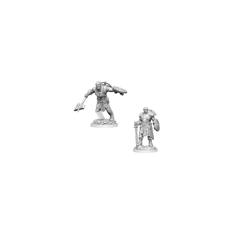 D&D Nolzur's Marvelous Miniatures Unpainted Miniatures 2-Pack Earth Genasi Fighter