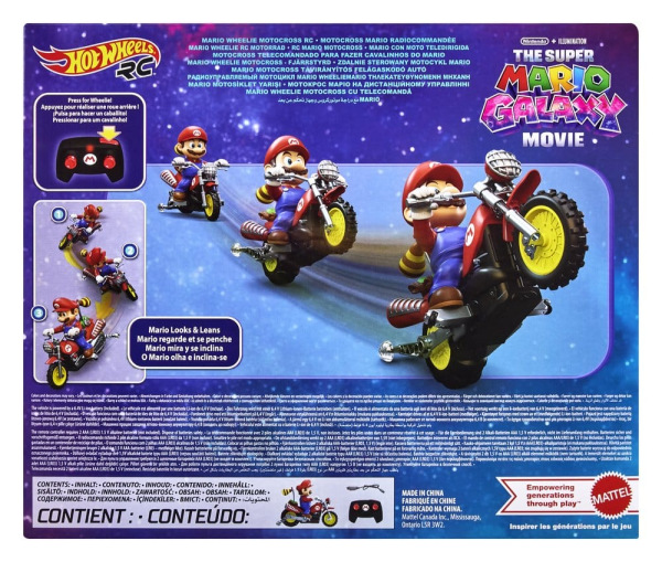 The Super Mario Galaxy Movie Hot Wheels RC Vehicle Mario Wheelie Motocross 8