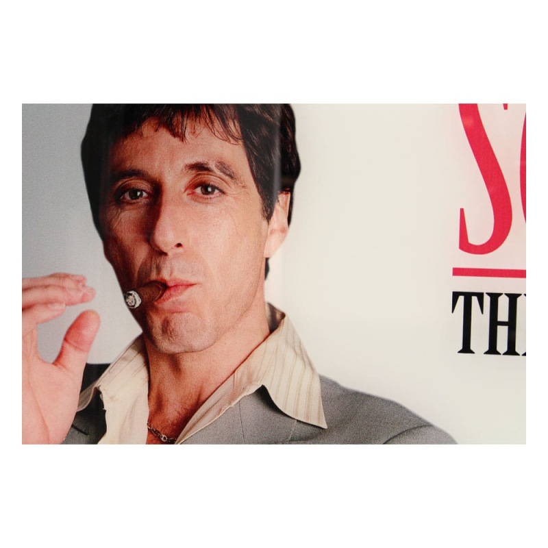 Scarface Glass Poster The World Is Yours (Grey Background) 60 x 30 cm 2