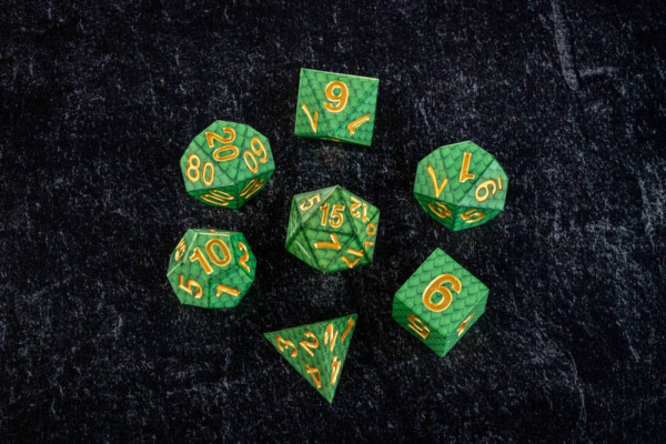 Dragon Storm Sharp Edge Silicone Dice Set Green Dragon Scales (7) 4