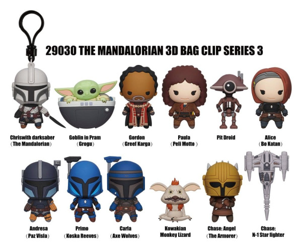 Star Wars The Mandalorian 3D PVC Bag Clips Series 3 Blind Bag Display (24) 1