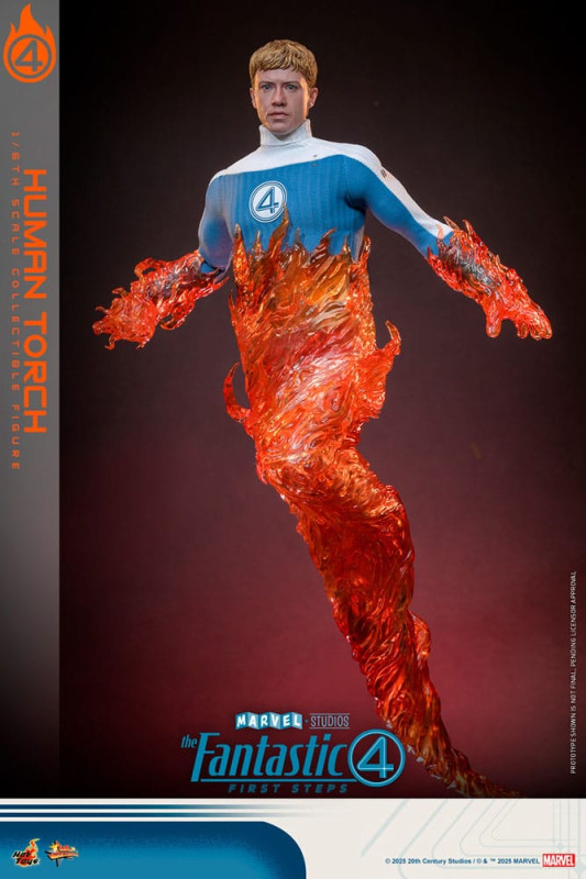 The Fantastic Four: First Steps Movie Masterpiece Action Figure 1/6 Human Torch 30 cm 2