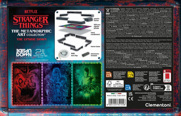 Stranger Things Metamorphic Art Collection Jigsaw Puzzle with Light-Up Effect The Upside (520 pieces 2