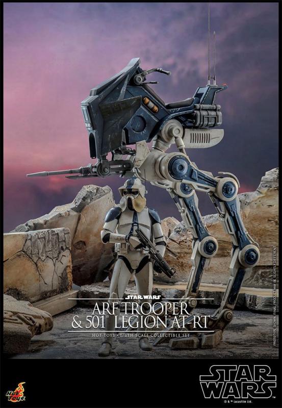 Star Wars The Clone Wars: ARF Trooper & 501st Legion AT-RT 1/6 Action Figure - Hot Toys