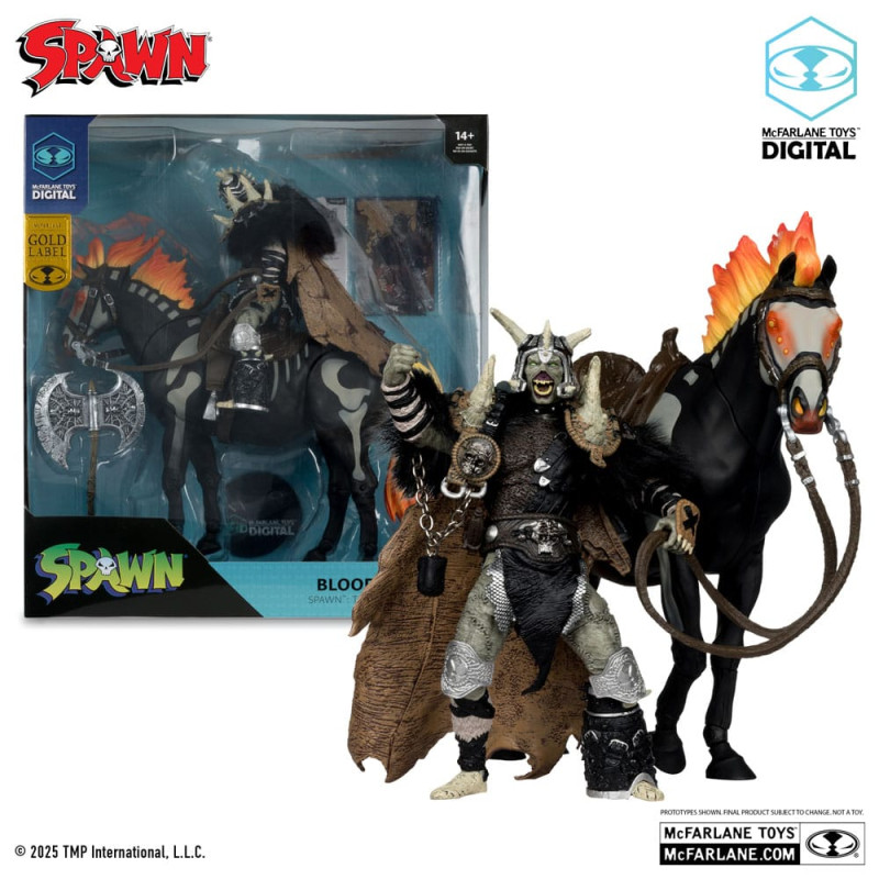 Spawn Action Figure Bloodaxe with Horse (Spawn: The Dark Ages) (McFarlane Toys 30th Anniversary) (Go 3