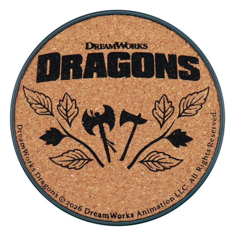 How to Train Your Dragon Coaster 4-Pack Dragon Printed Metal 1
