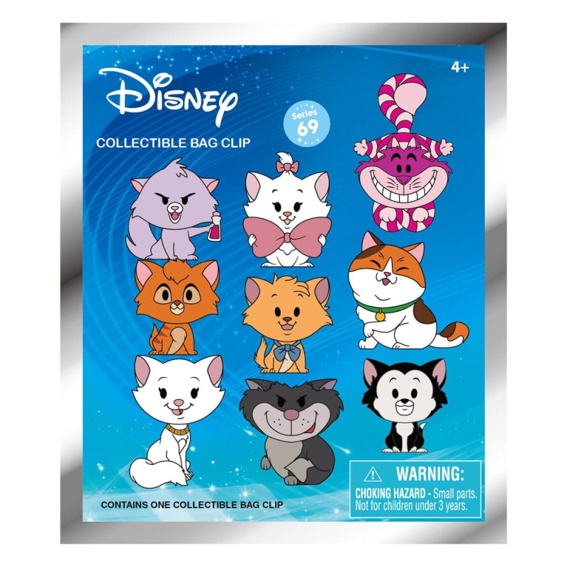 Disney Cats 3D Foam Bag Clips Series 69 Display (24) 1