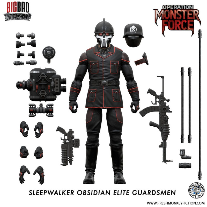 Operation: Monster Force Action Figure 1/12 Sleepwalker Obsidian Elite Guardsmen 15 cm 2