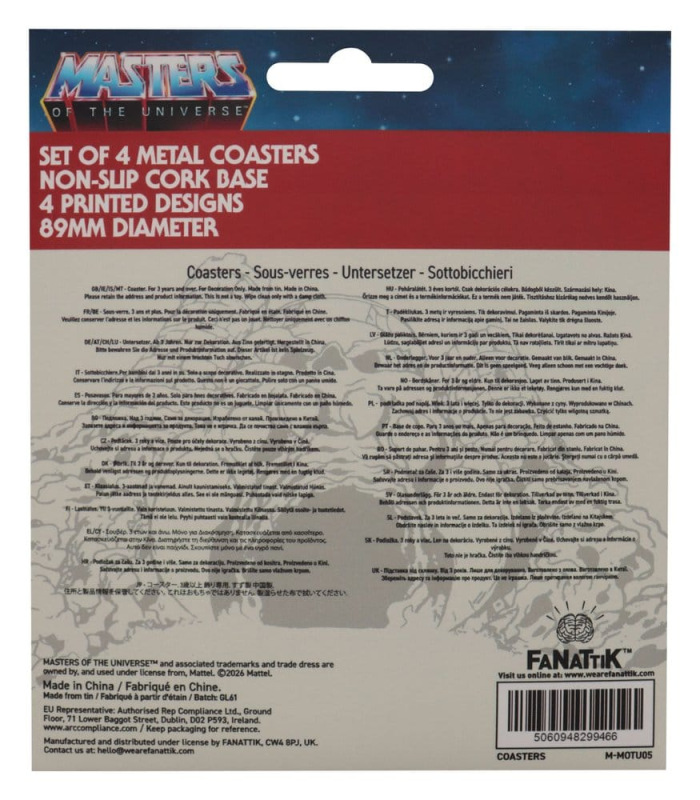 Masters of the Universe Coaster 4-Pack Printed Metal 4