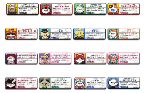 One Piece Mega Cat Project Metal Badges NyanPieceNyan! Name Collection 8 cm Blind Box Display (16) (