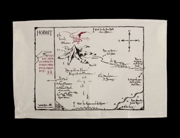 The Hobbit Tea Towel Thorins Map 72 cm 1